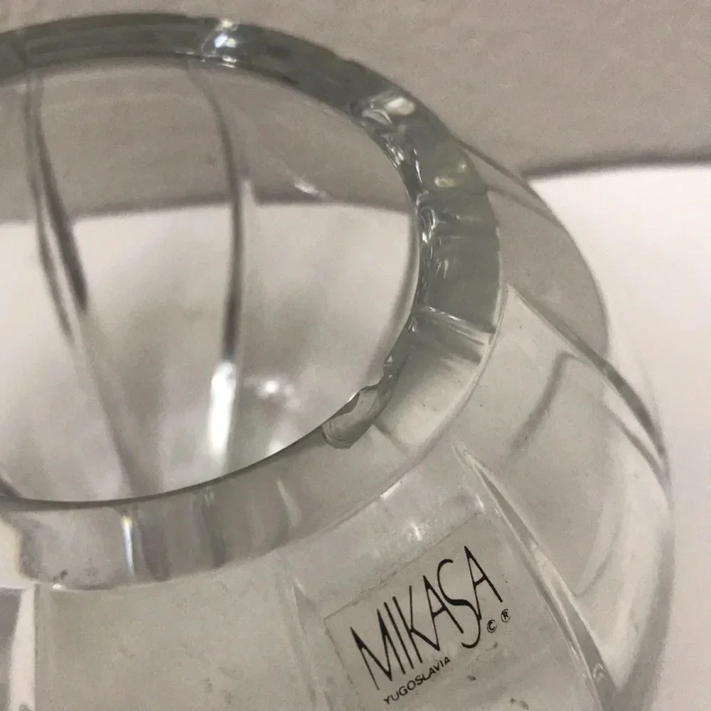 Mikasa Yugoslavia Crystal Floral Vase Bowl